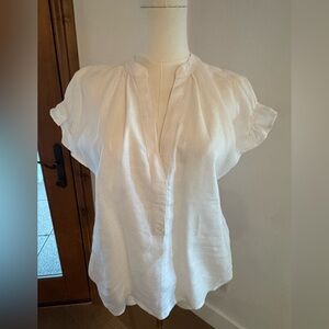 Pilcro brand women’s linen shirt, v neck size small